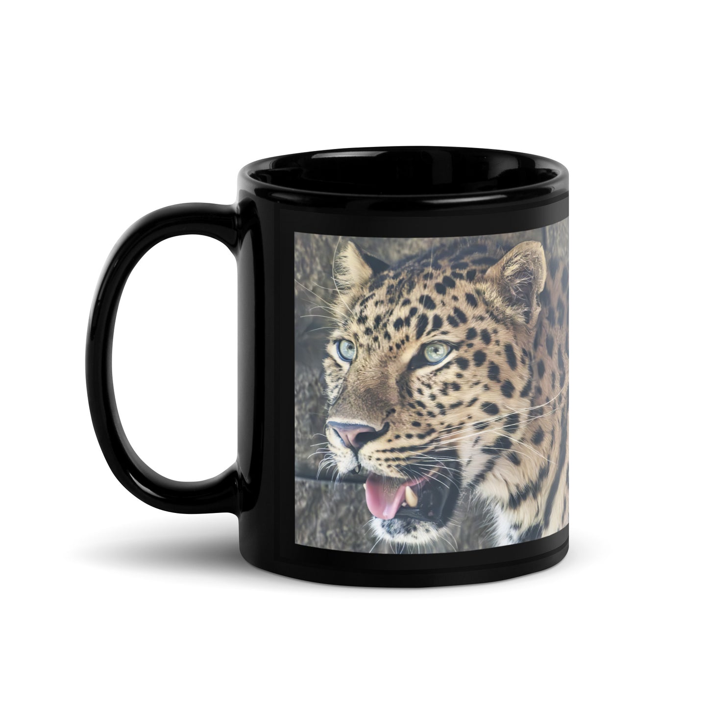 Black Glossy Mug - Leopard 1