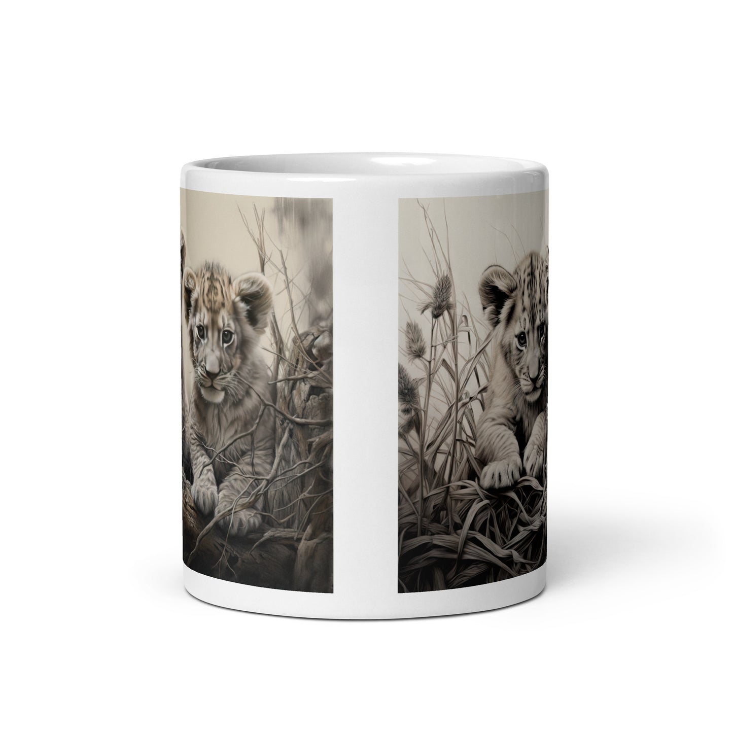 White glossy mug - Lion Cubs 1