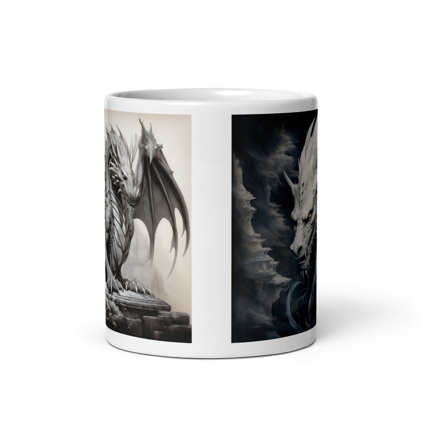 White glossy mug - Dragon 1