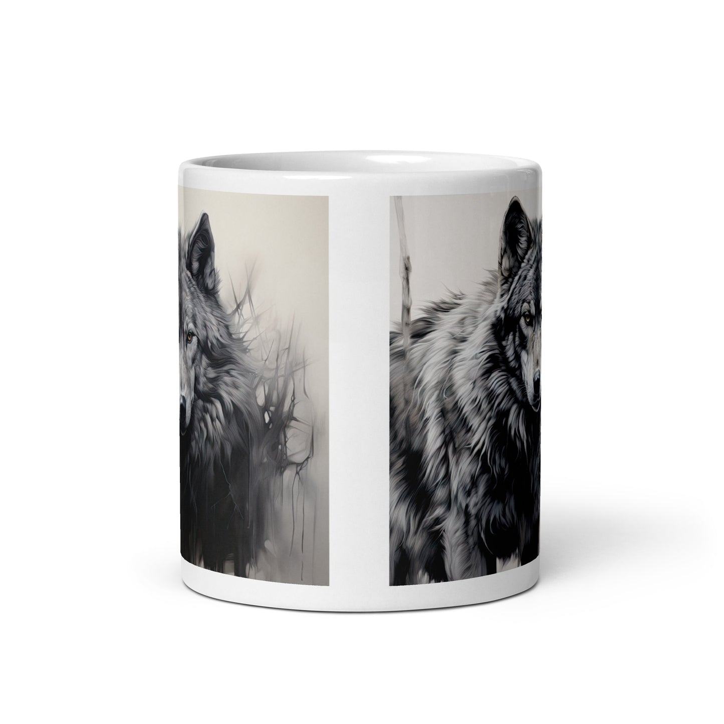 White glossy mug - Wolf 1
