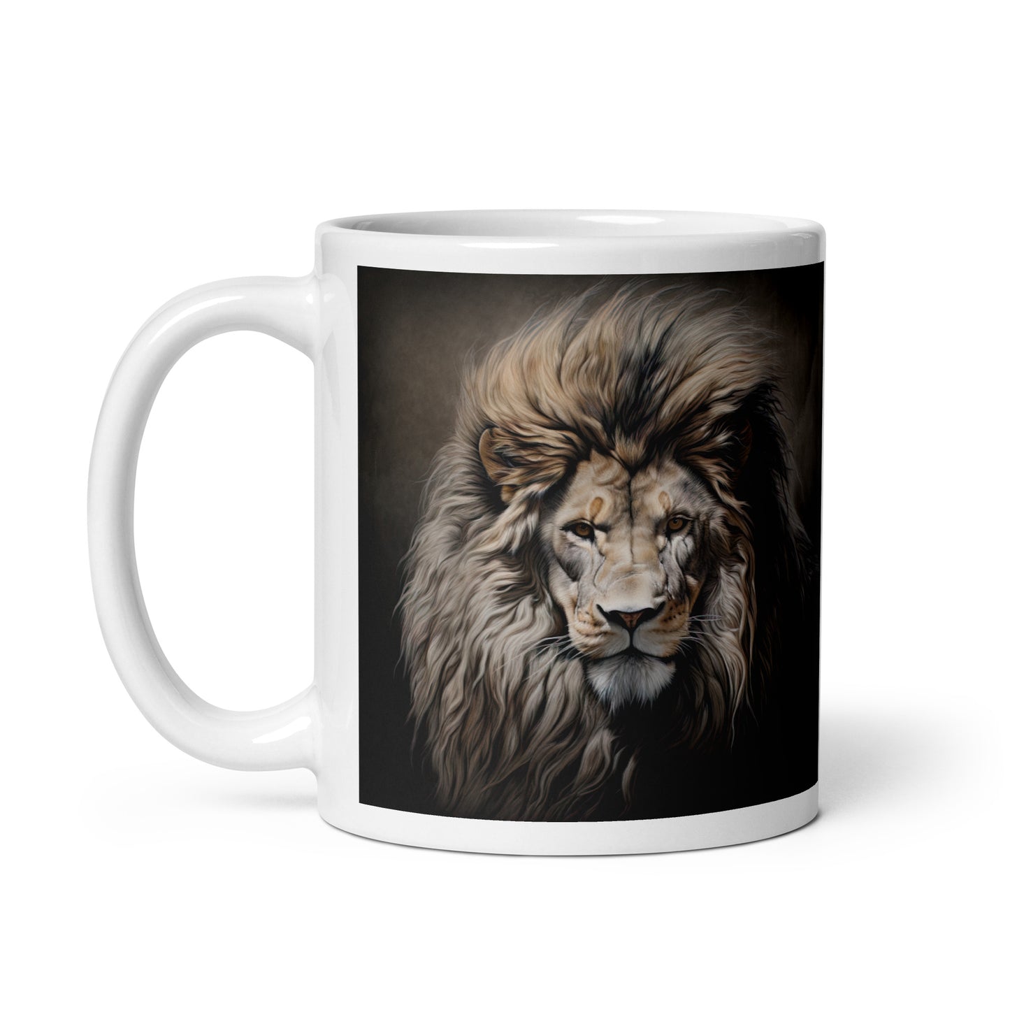 White glossy mug - Lion 1