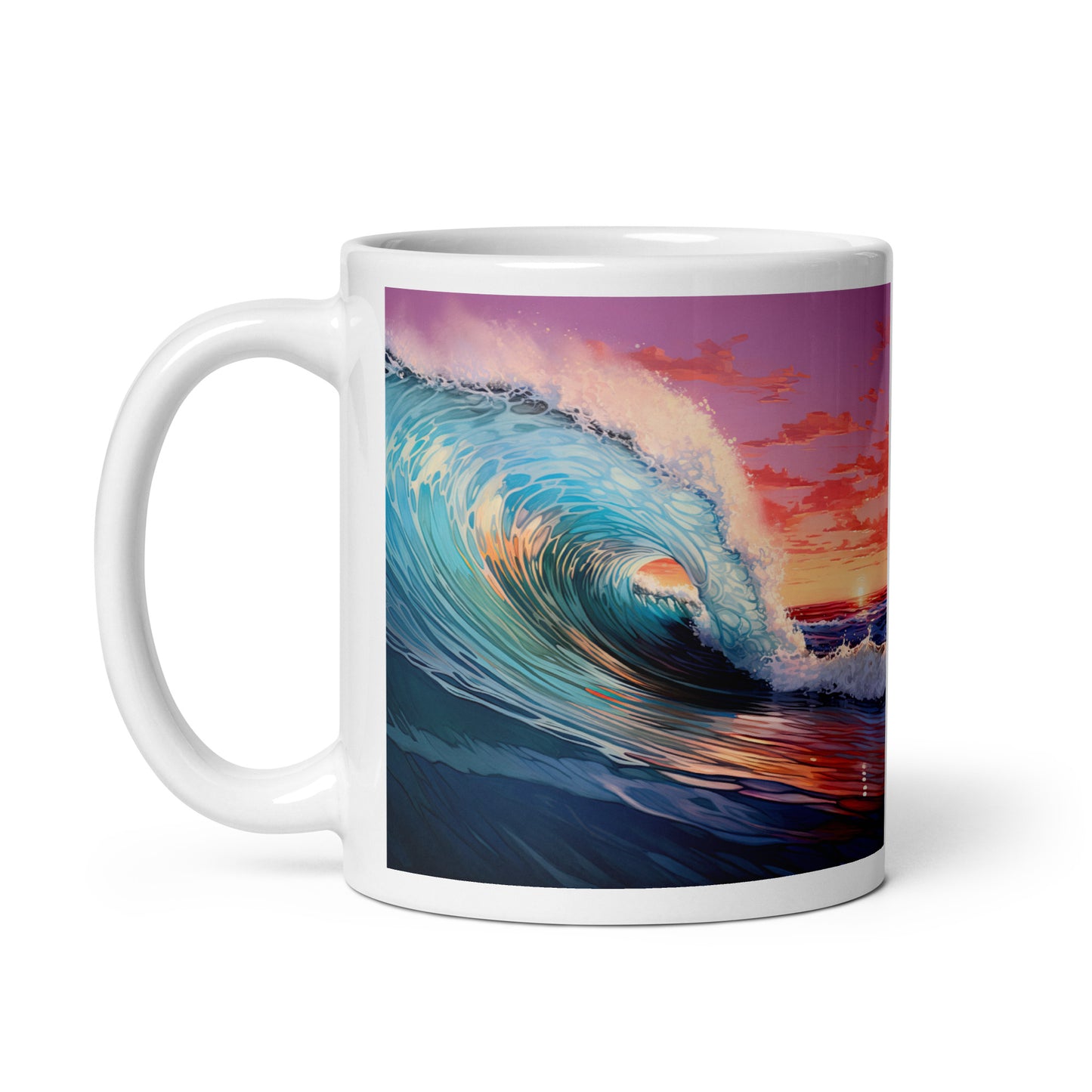 White glossy mug - Ocean Wave 1