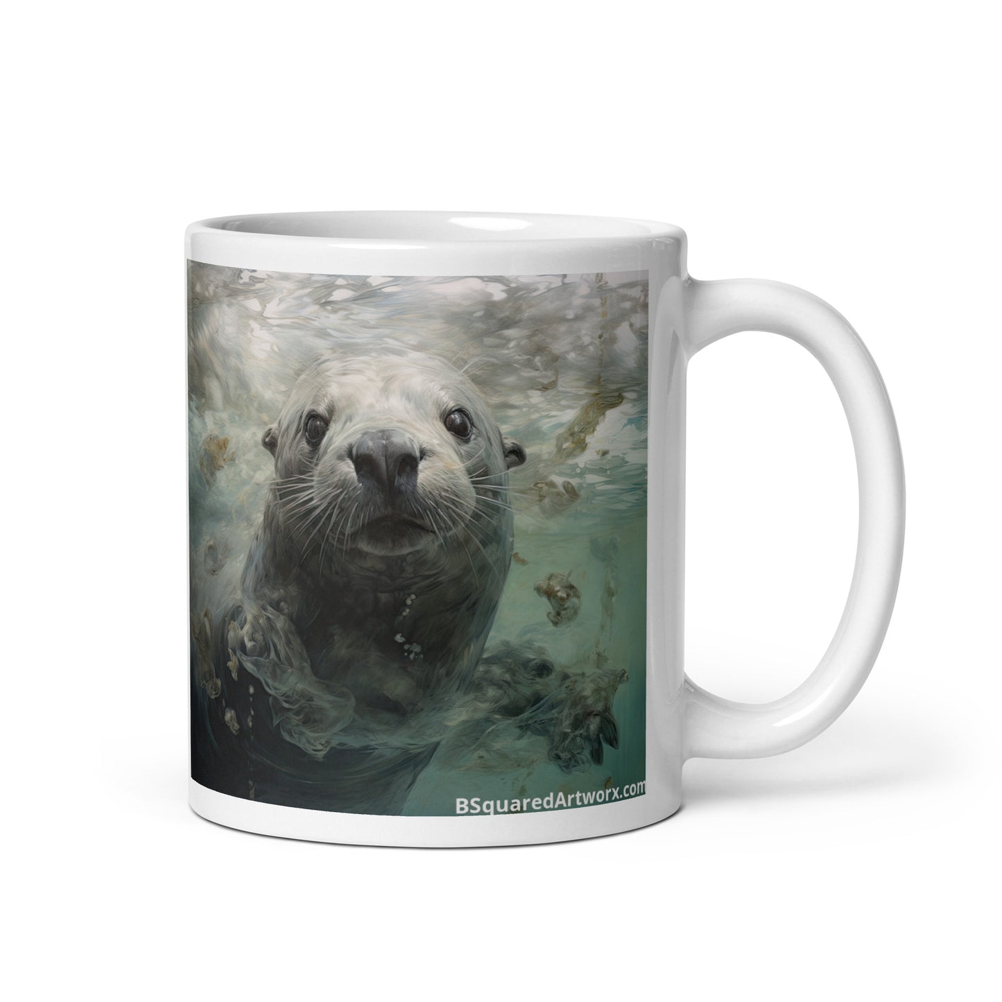 White glossy mug - Otter 1