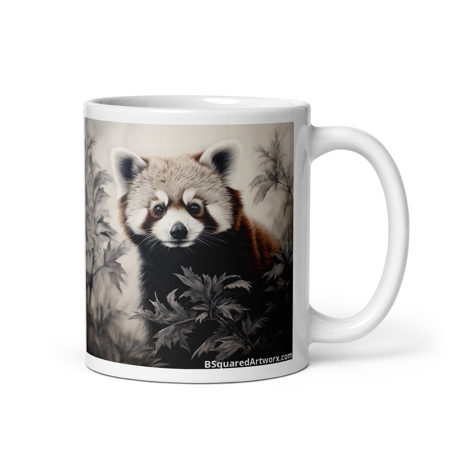 White glossy mug - Red Panda 1
