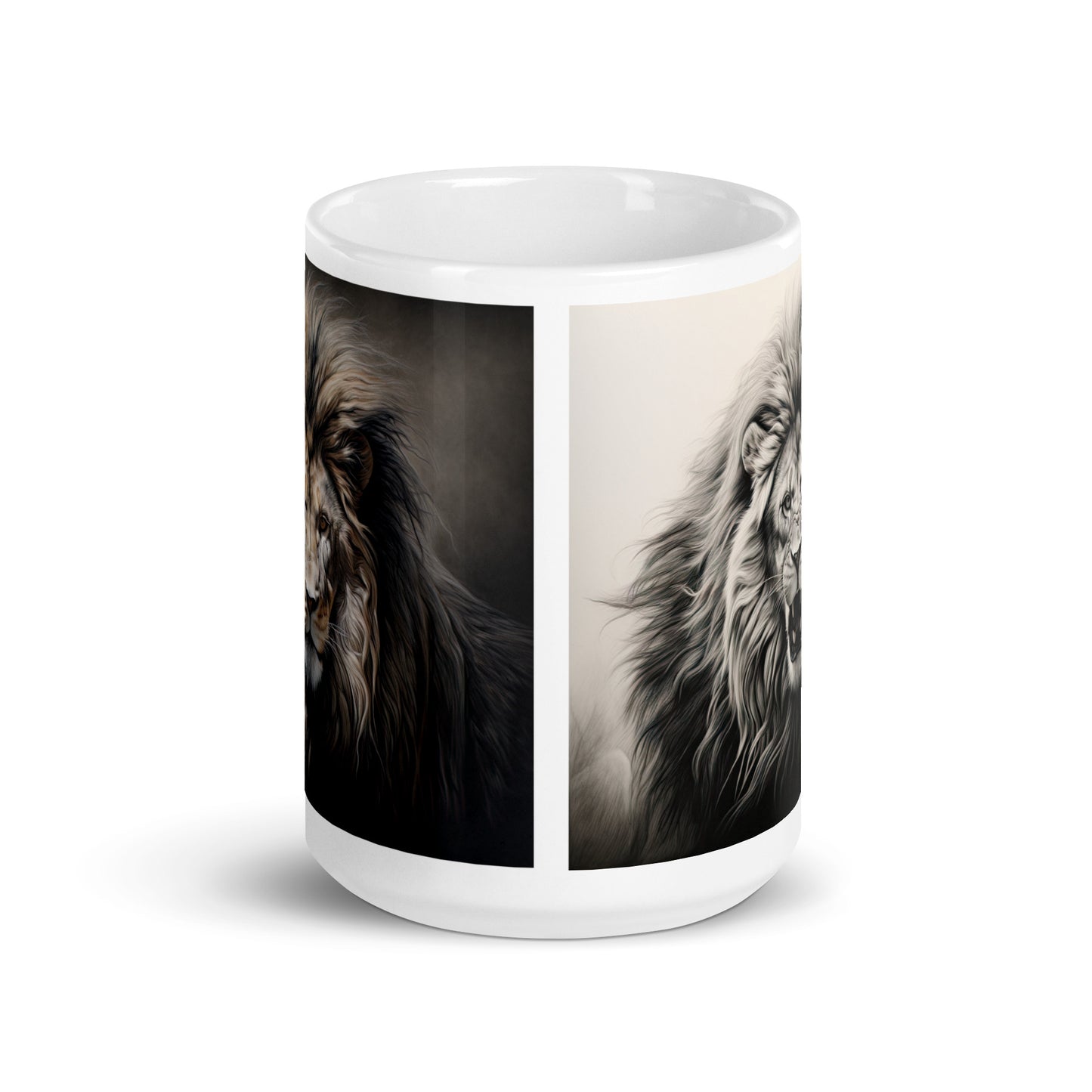 White glossy mug - Lion 1