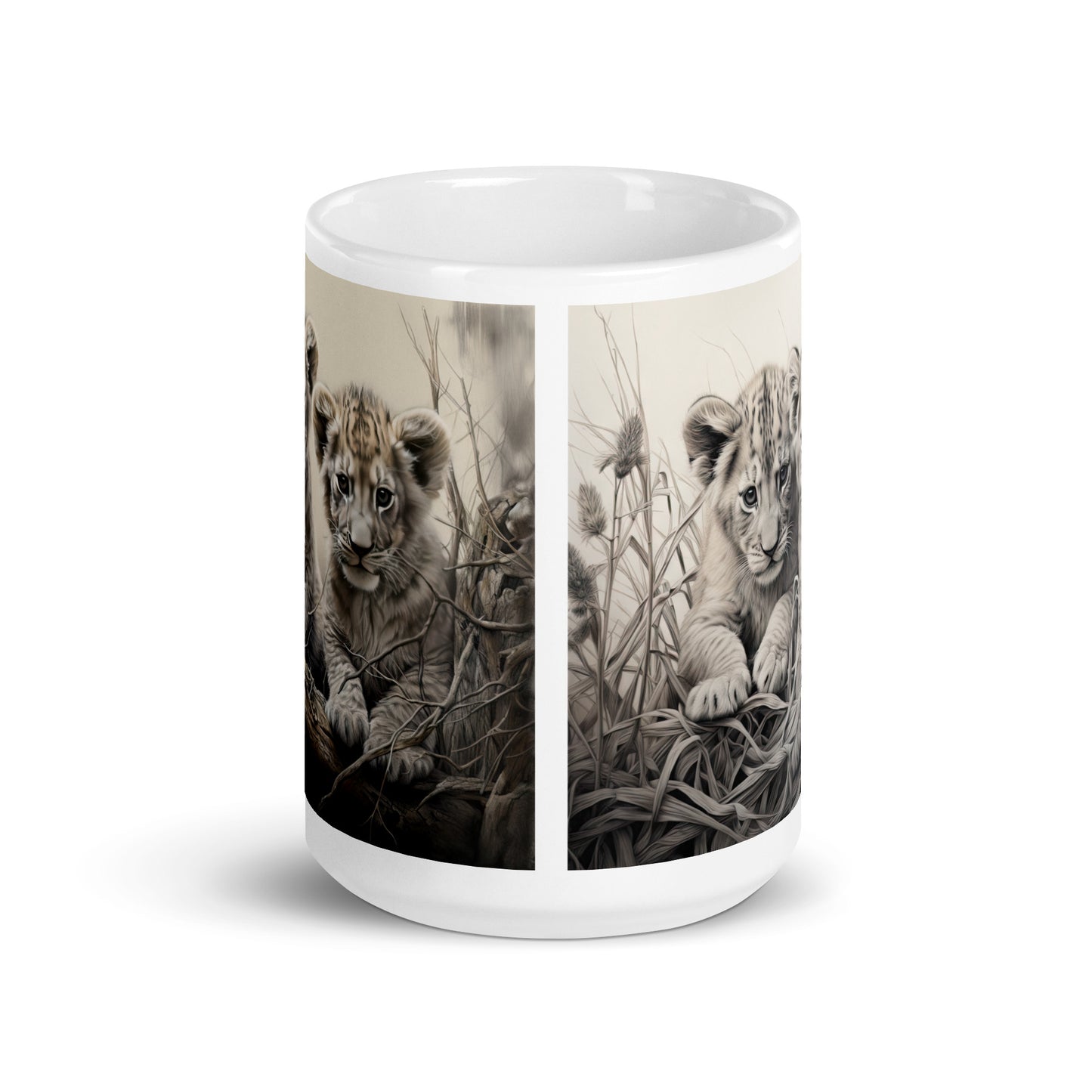 White glossy mug - Lion Cubs 1