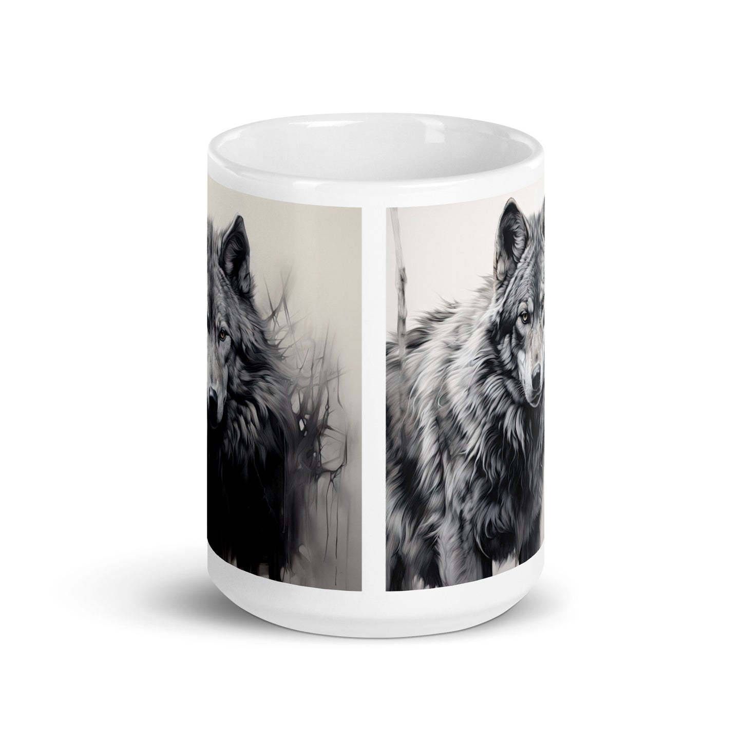 White glossy mug - Wolf 1