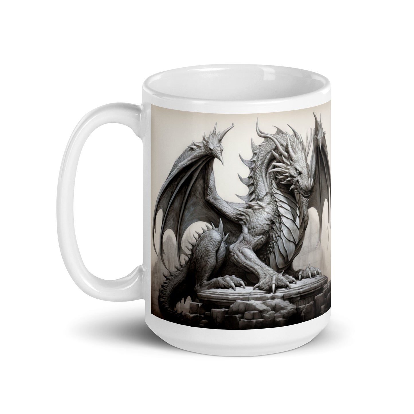 White glossy mug - Dragon 1