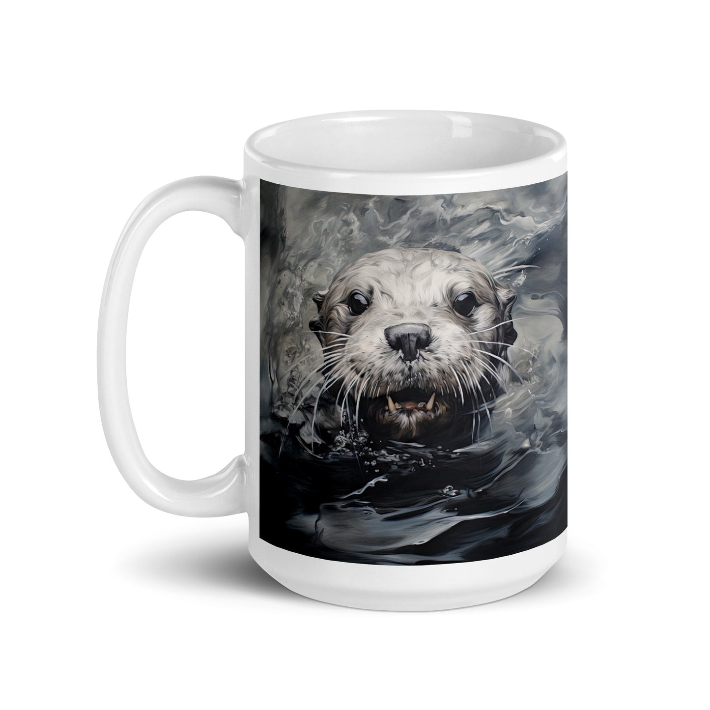 White glossy mug - Otter 1