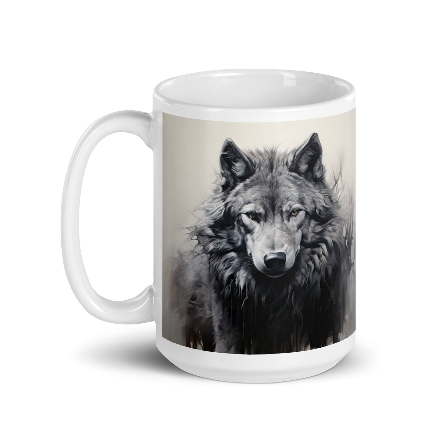 White glossy mug - Wolf 1