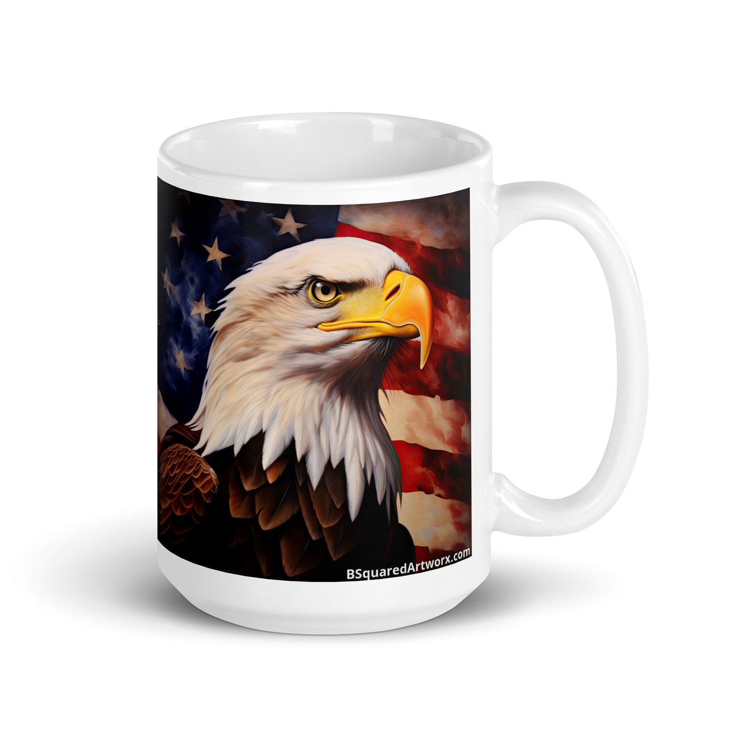 White glossy mug - Patriotic Eagle 1