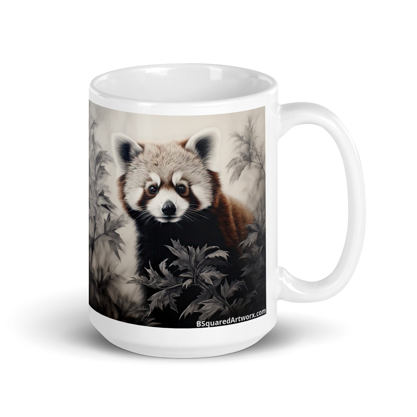 White glossy mug - Red Panda 1