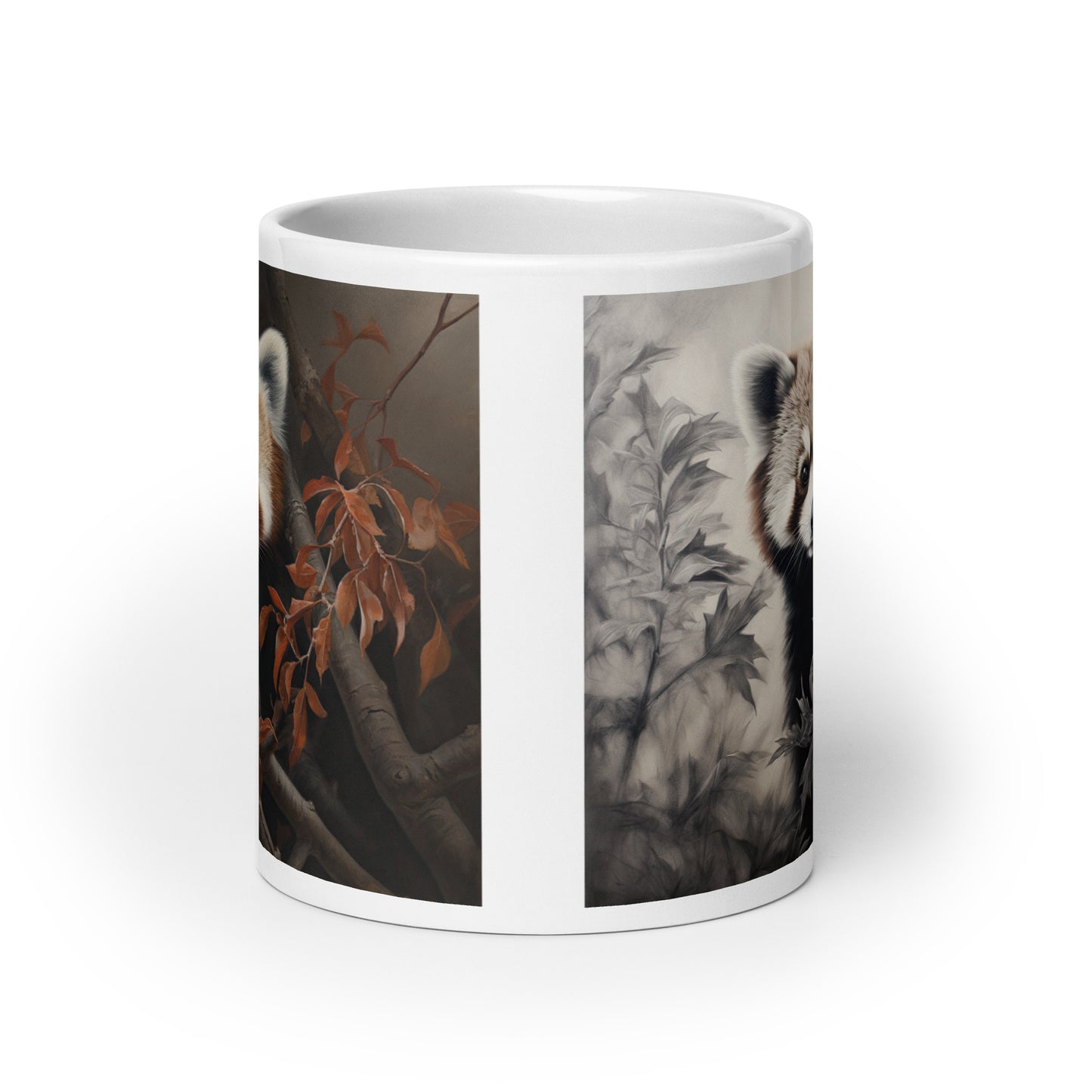 White glossy mug - Red Panda 1