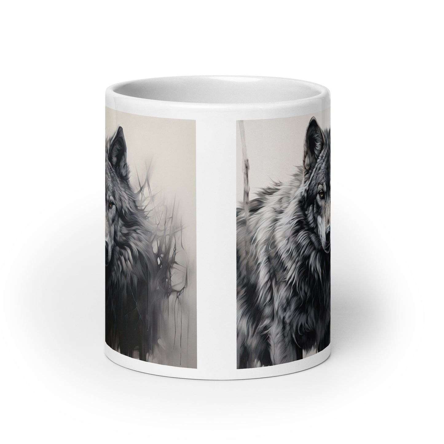 White glossy mug - Wolf 1