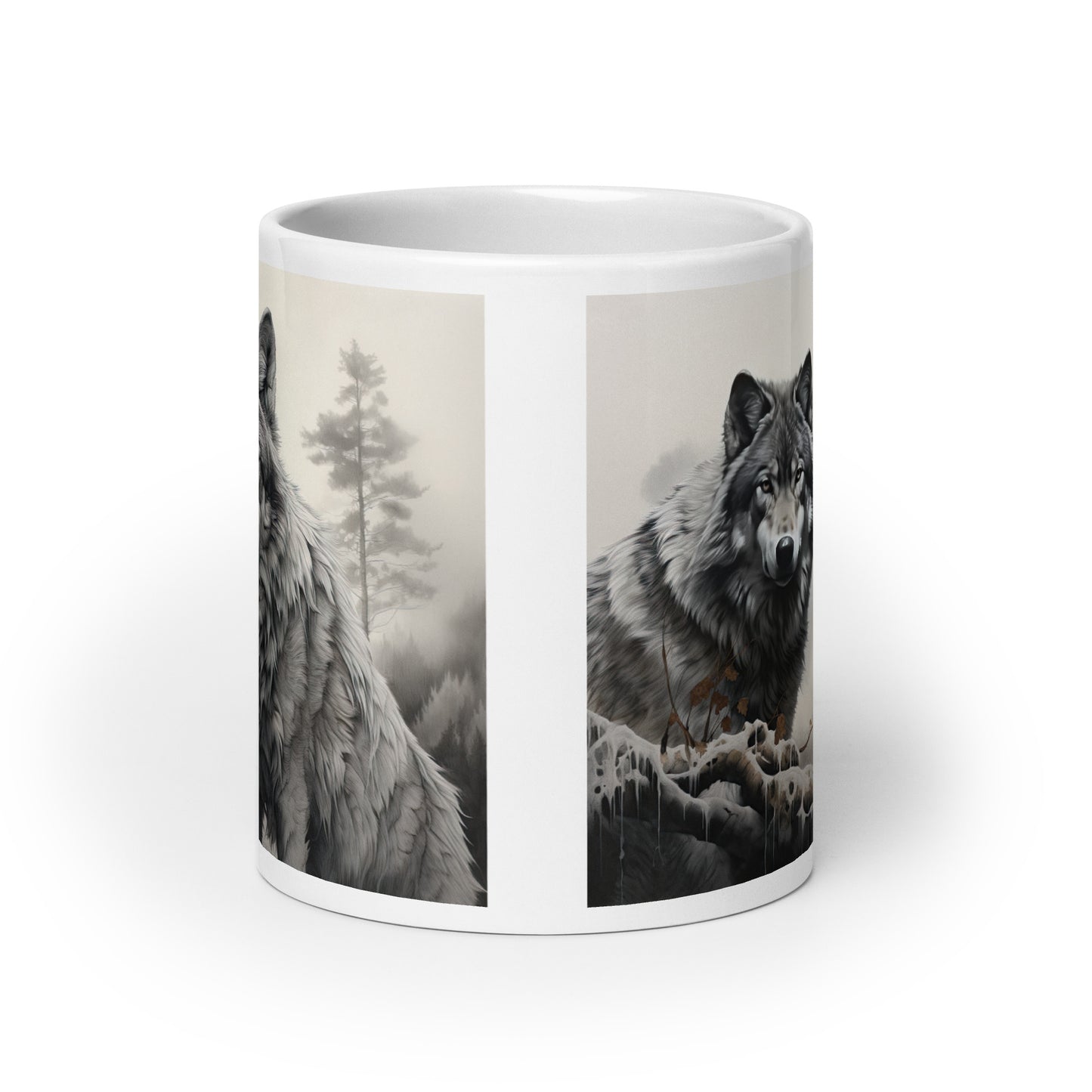 White glossy mug - Wolf 2