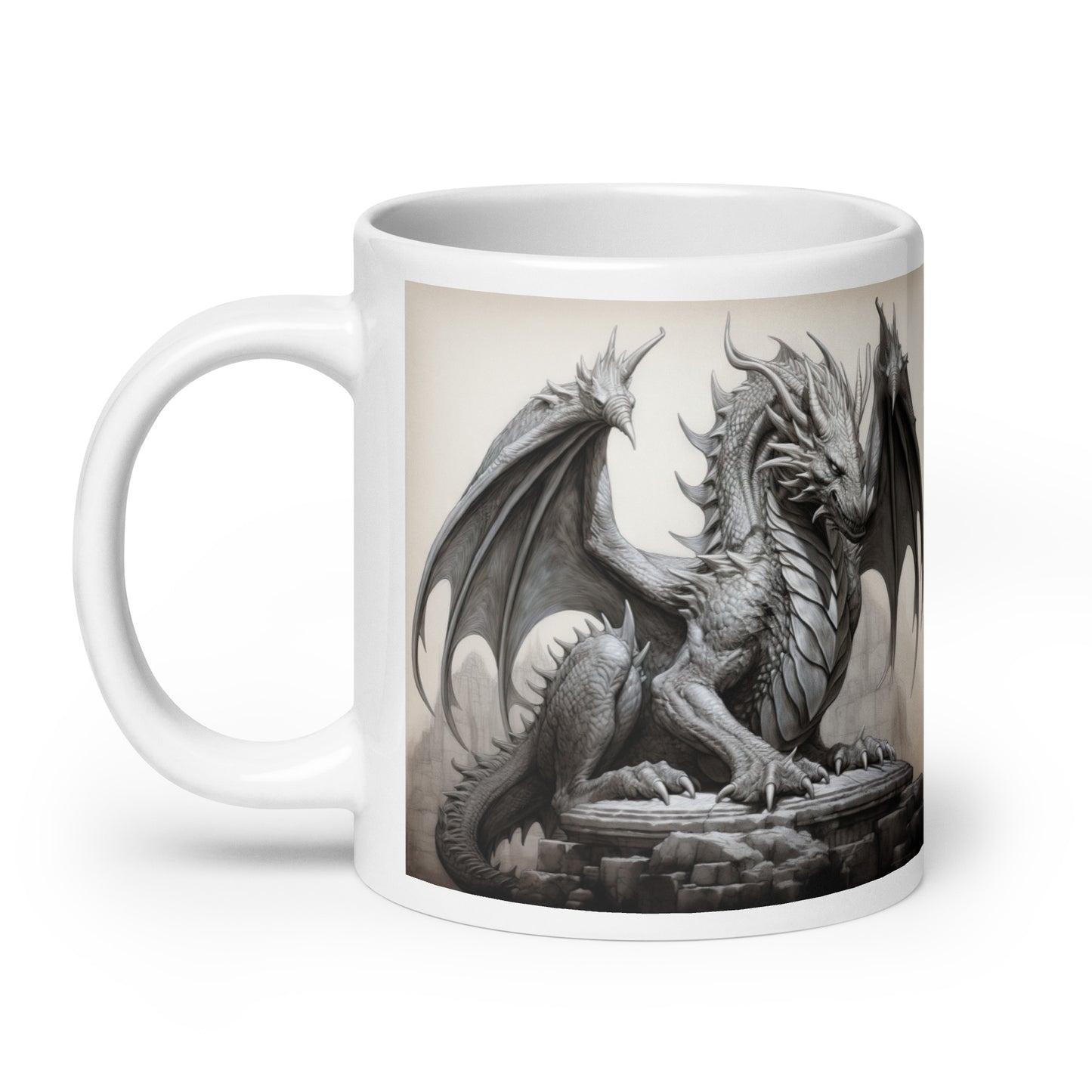 White glossy mug - Dragon 1