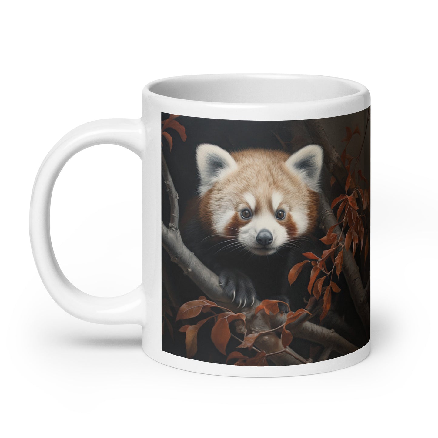 White glossy mug - Red Panda 1