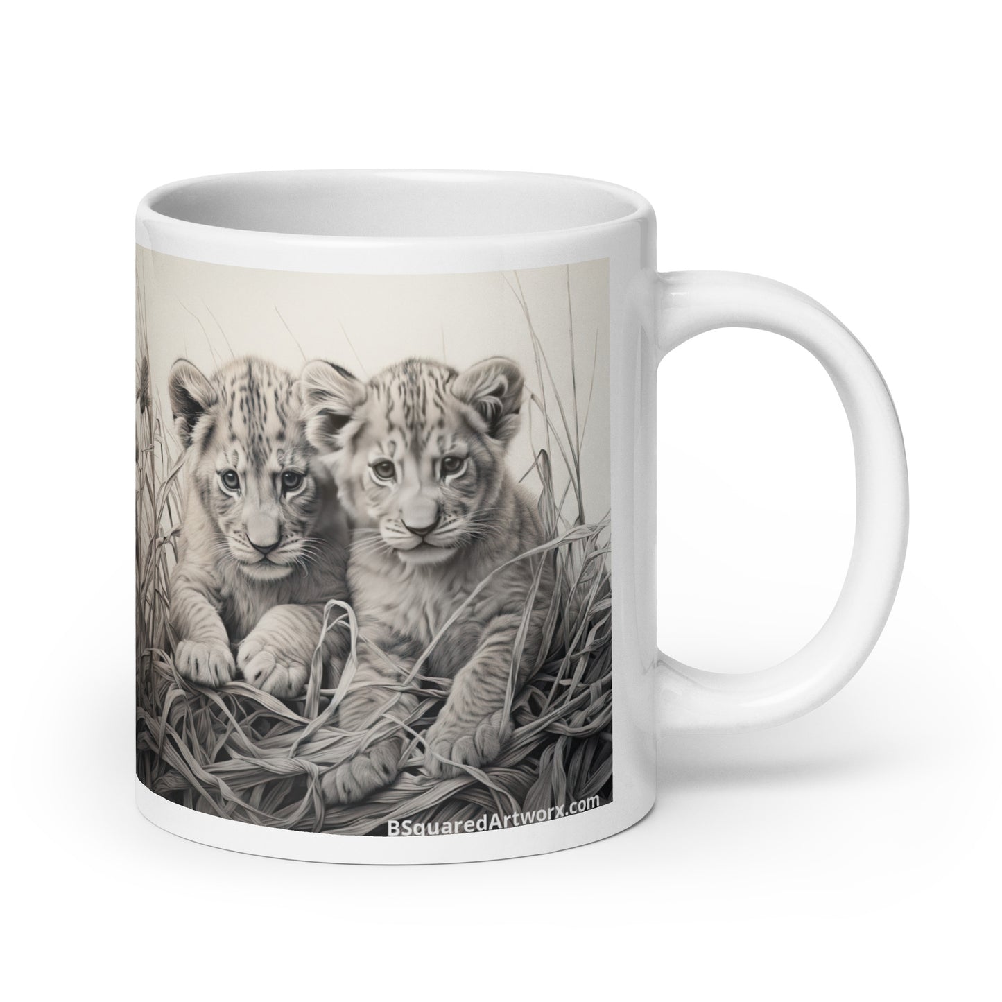 White glossy mug - Lion Cubs 1