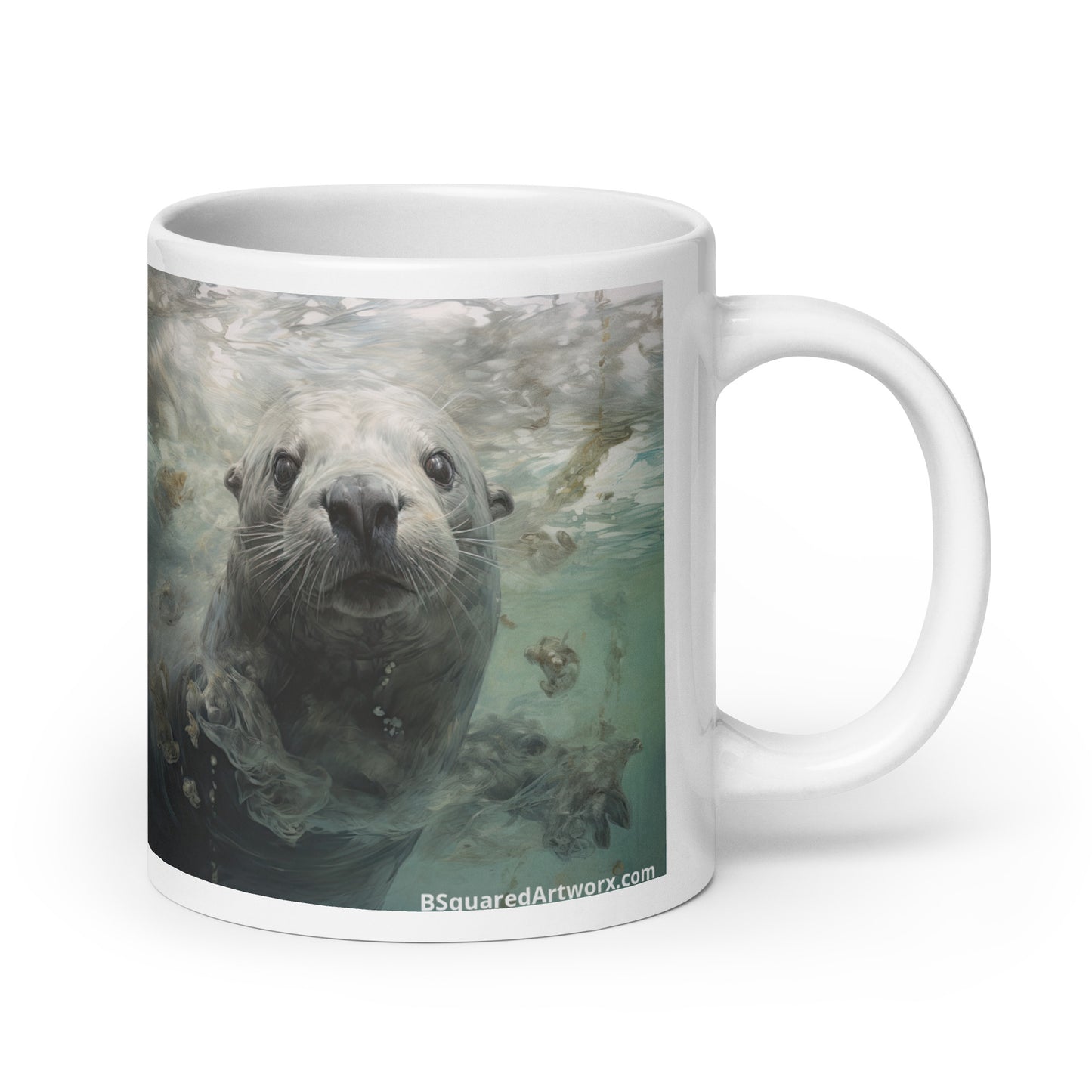 White glossy mug - Otter 1