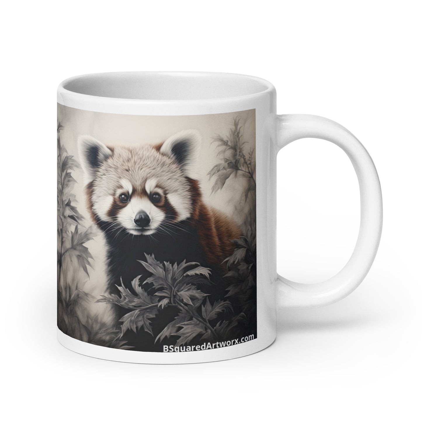 White glossy mug - Red Panda 1
