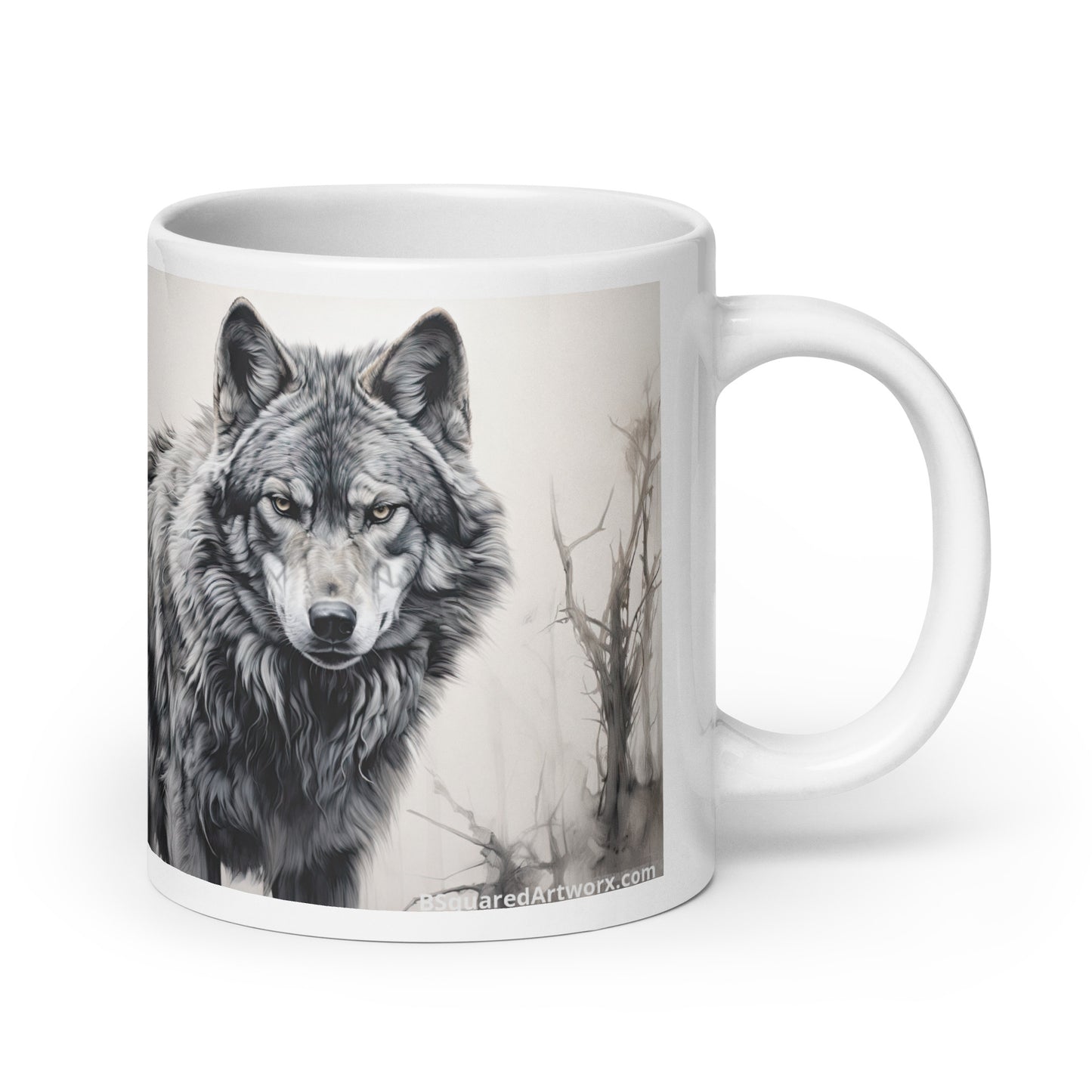 White glossy mug - Wolf 1