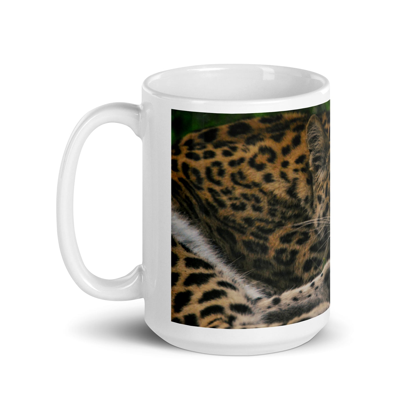 White glossy mug - Leopard 1
