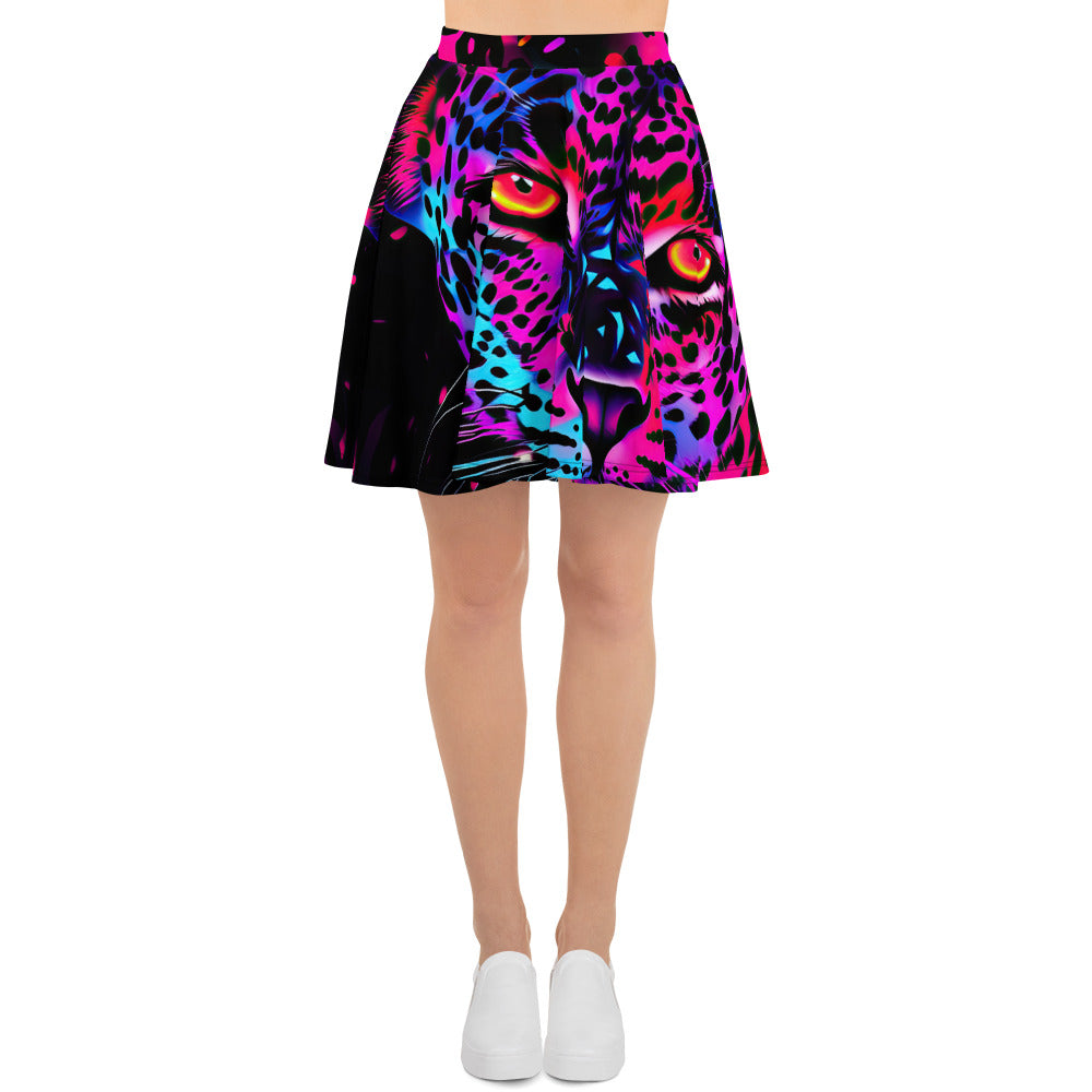 Skater Skirt - Neon Leopard 1