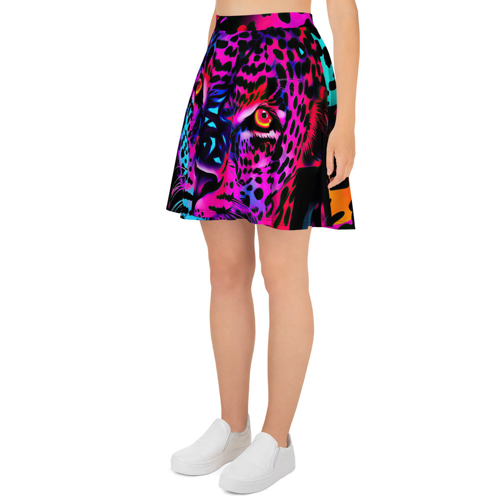 Skater Skirt - Neon Leopard 1