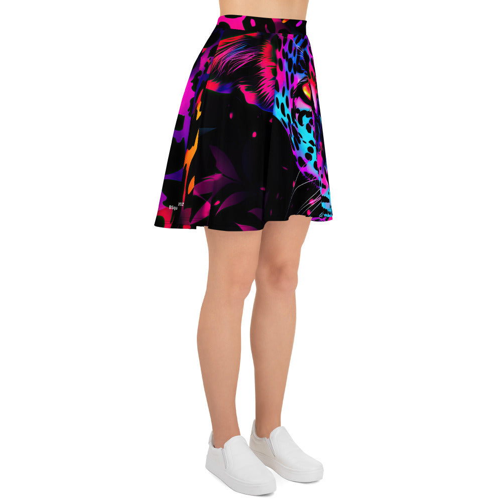 Skater Skirt - Neon Leopard 1