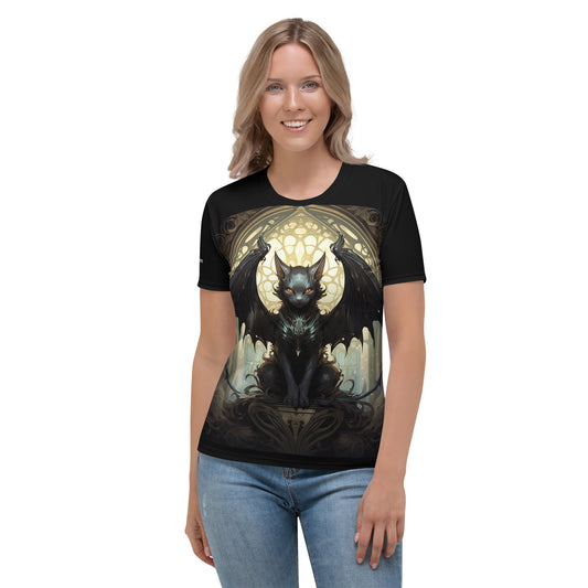 Women's T-shirt - Gothic Nouveau Cat 1