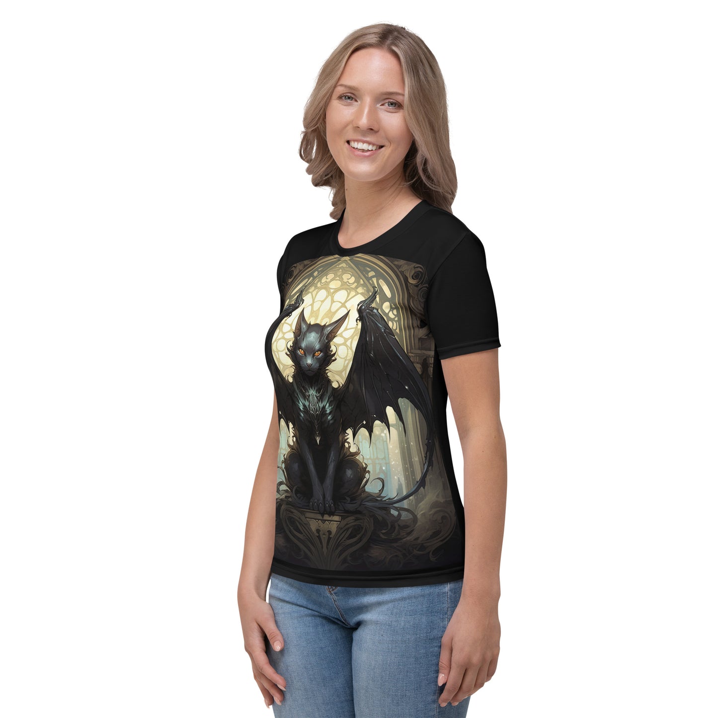 Women's T-shirt - Gothic Nouveau Cat 1