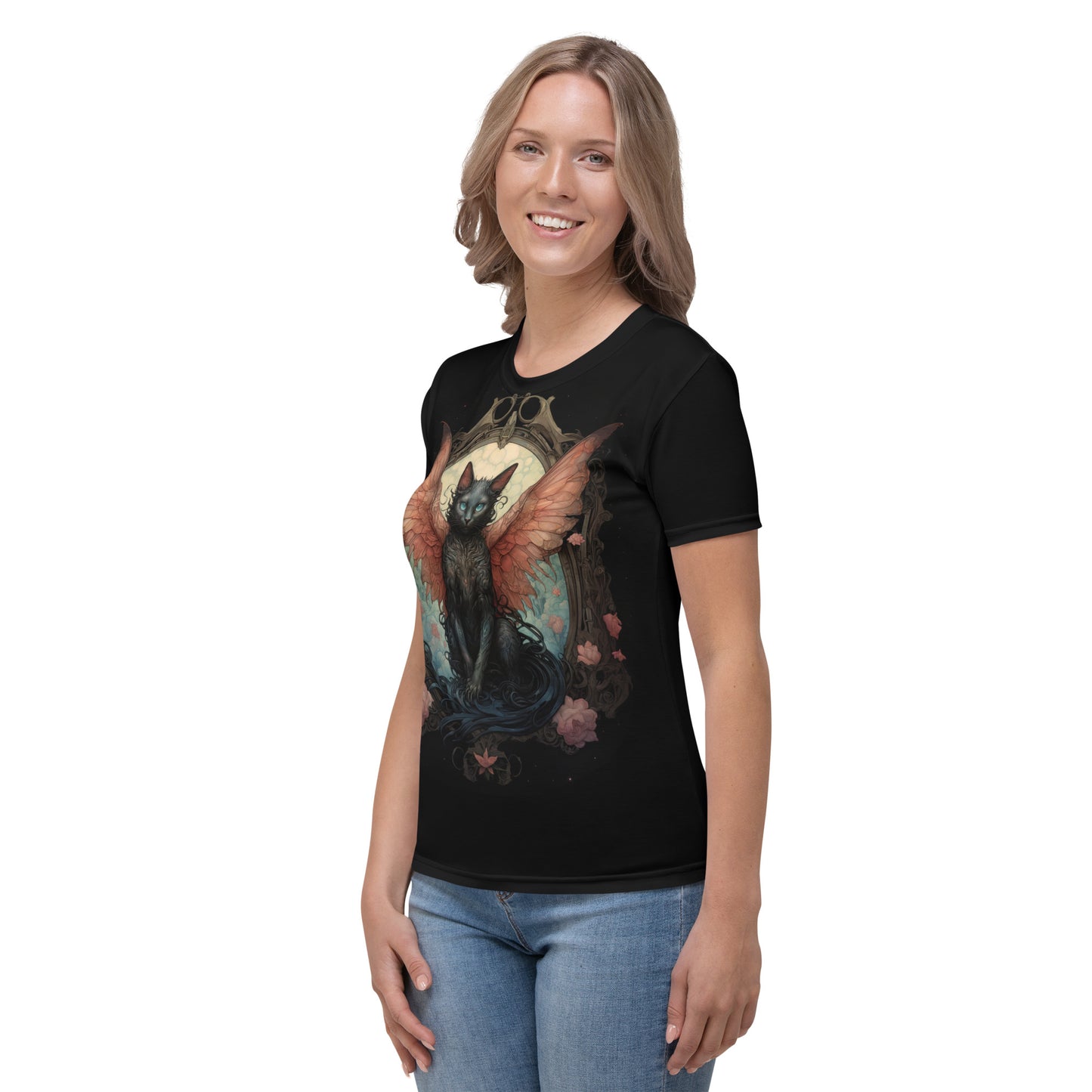 Women's T-shirt - Gothic Nouveau Cat 2