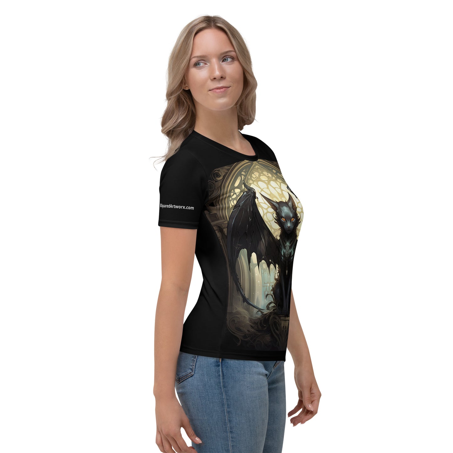 Women's T-shirt - Gothic Nouveau Cat 1