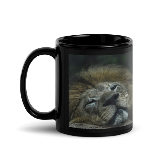 Black Glossy Mug - Lion 1