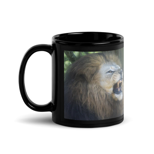 Black Glossy Mug - Lion 2