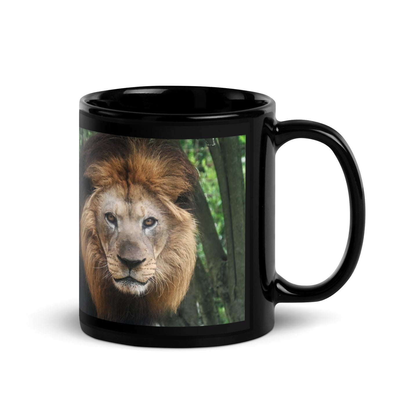 Black Glossy Mug - Lion 1