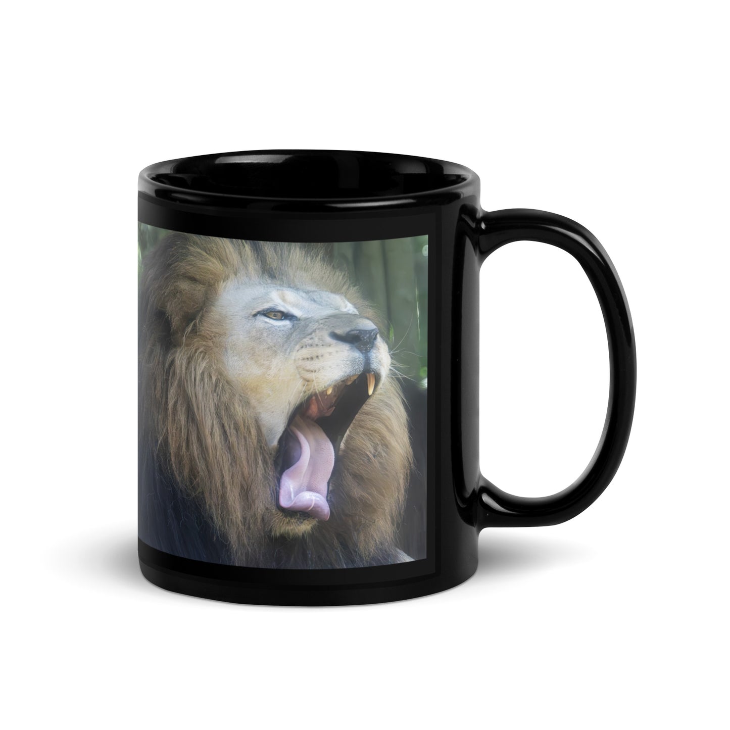 Black Glossy Mug - Lion 2