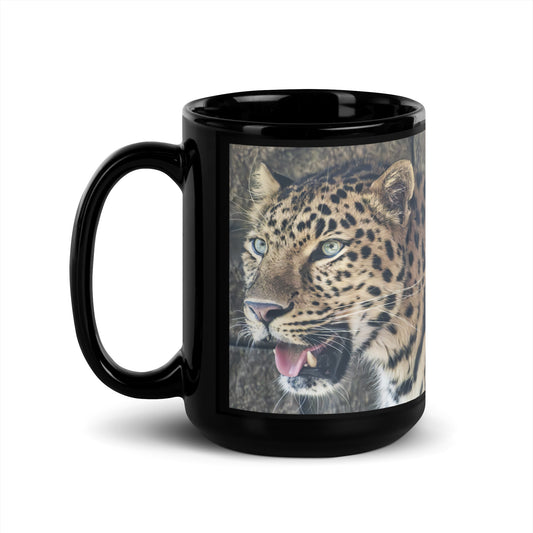 Black Glossy Mug - Leopard 1