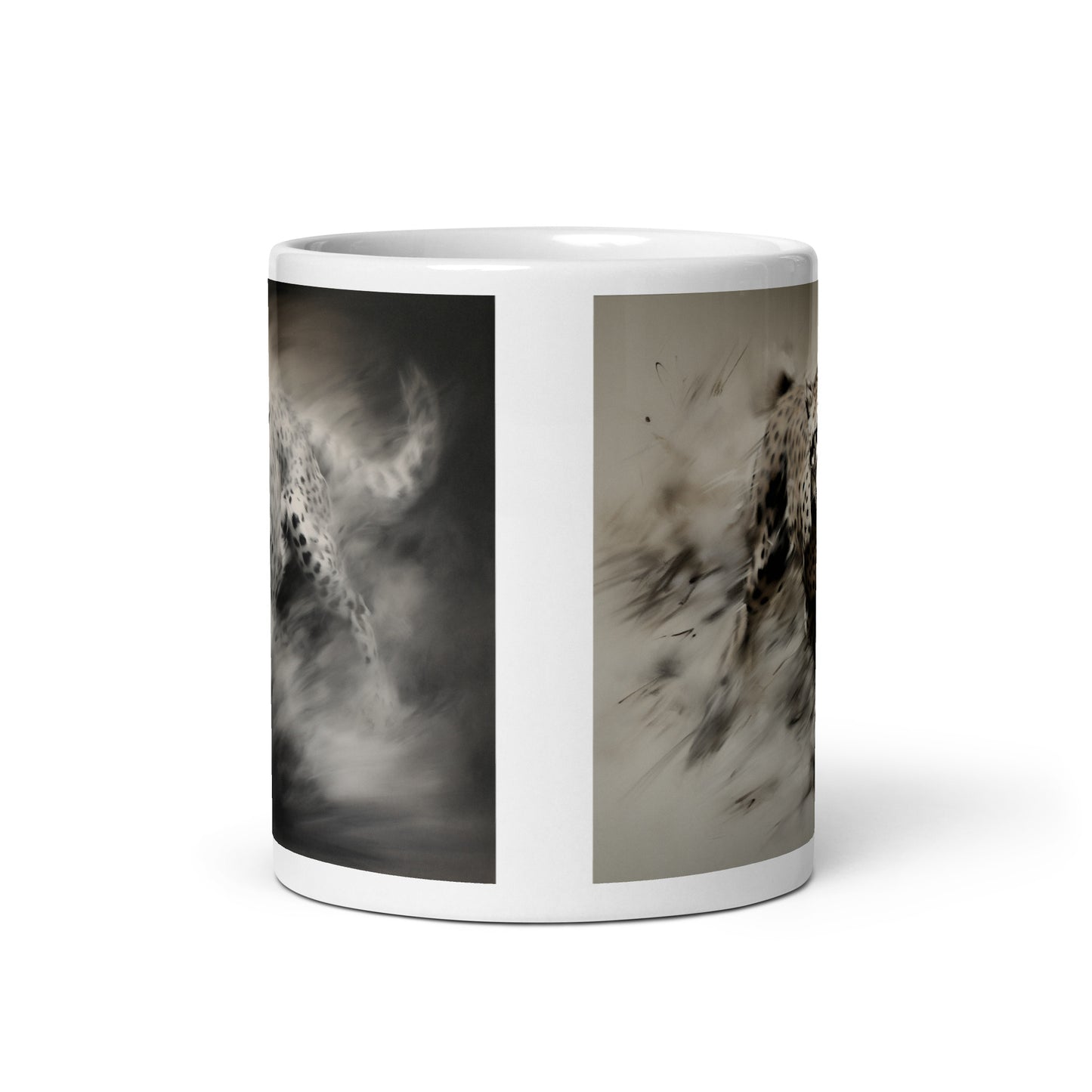White glossy mug - Cheetah 1