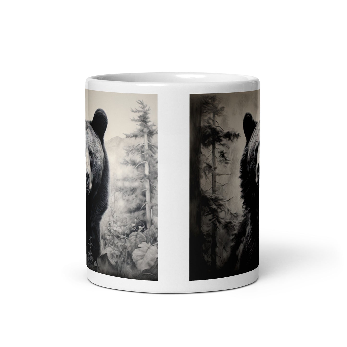White glossy mug - Black Bear 1