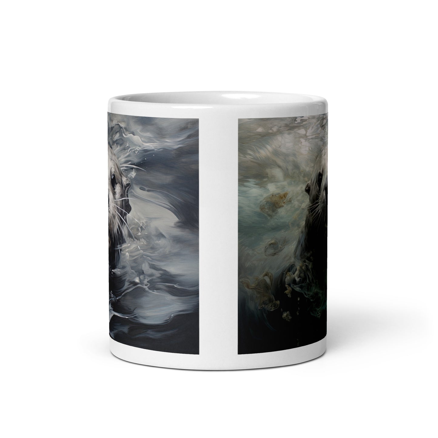 White glossy mug - Otter 1
