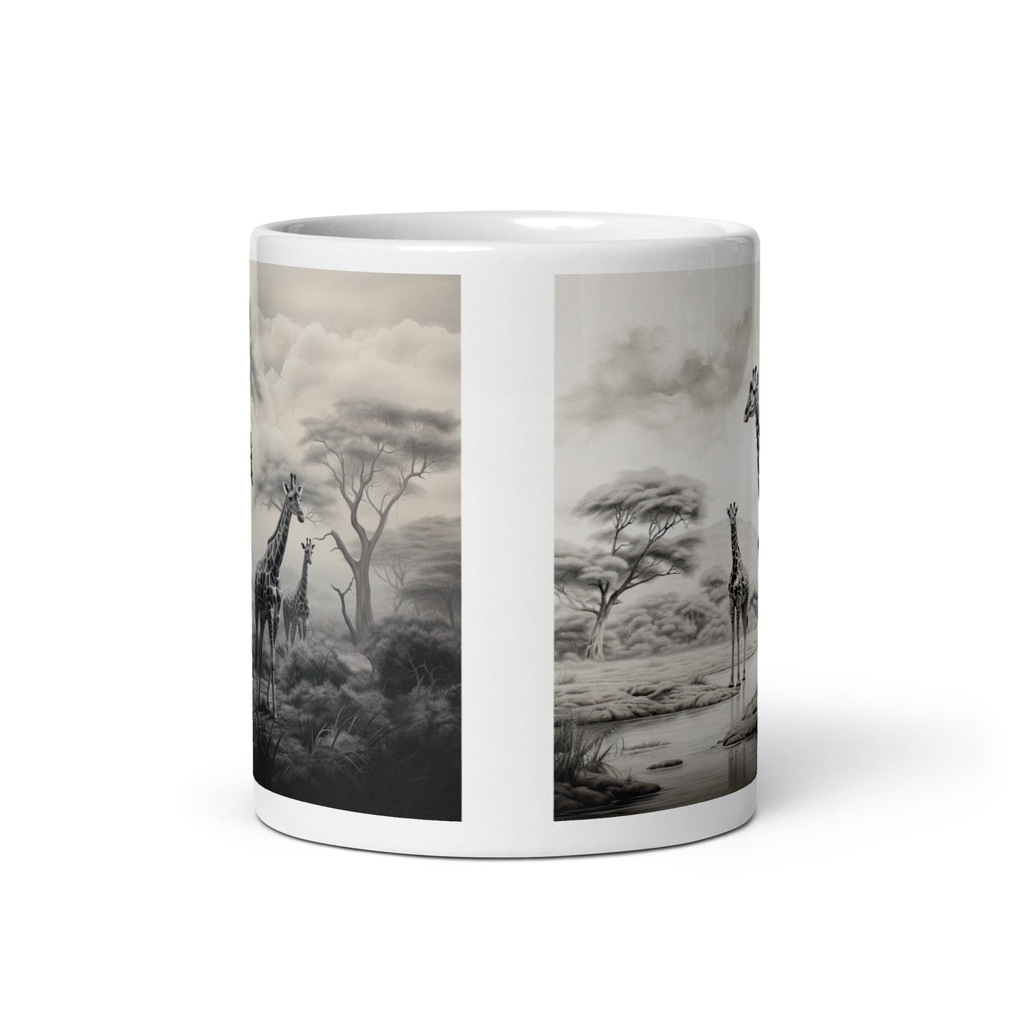 White glossy mug - Giraffe 1