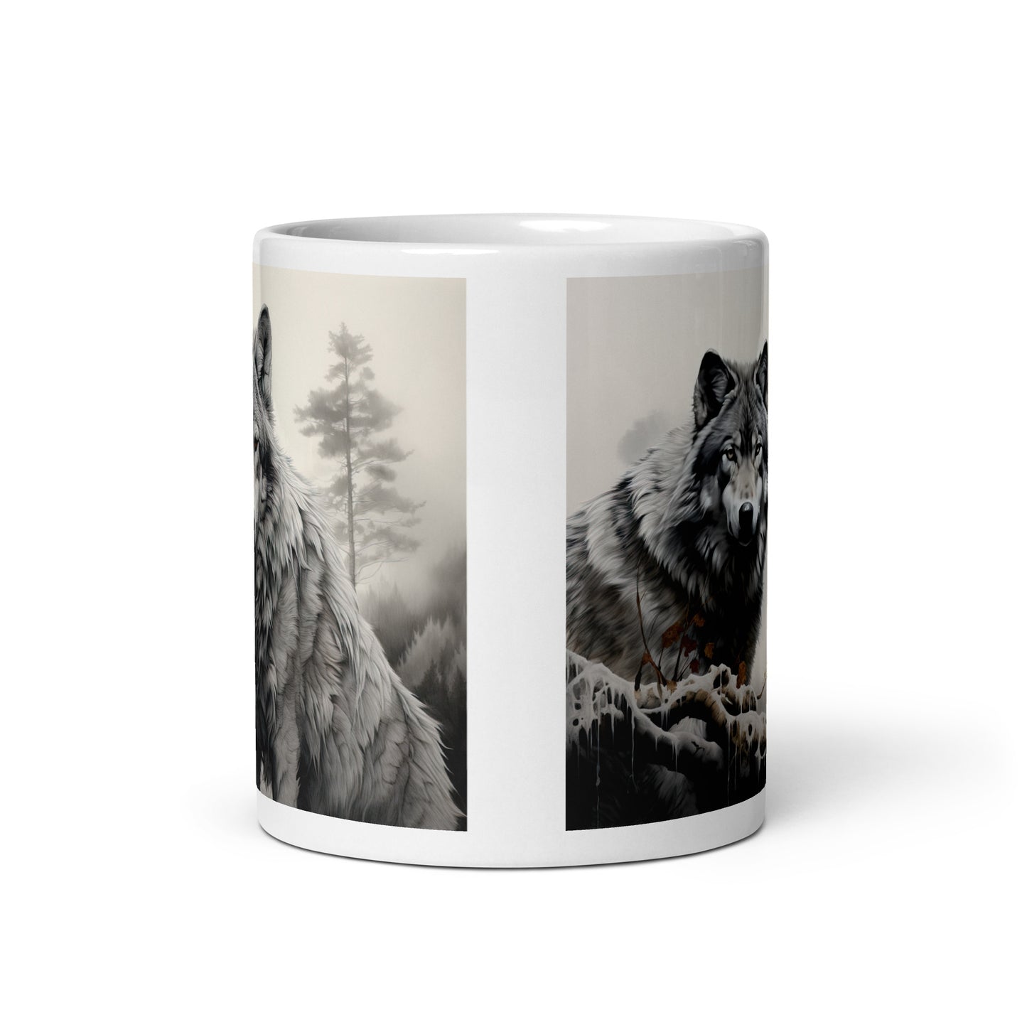 White glossy mug - Wolf 2