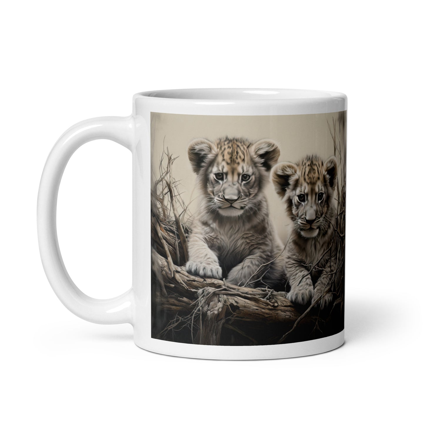 White glossy mug - Lion Cubs 1