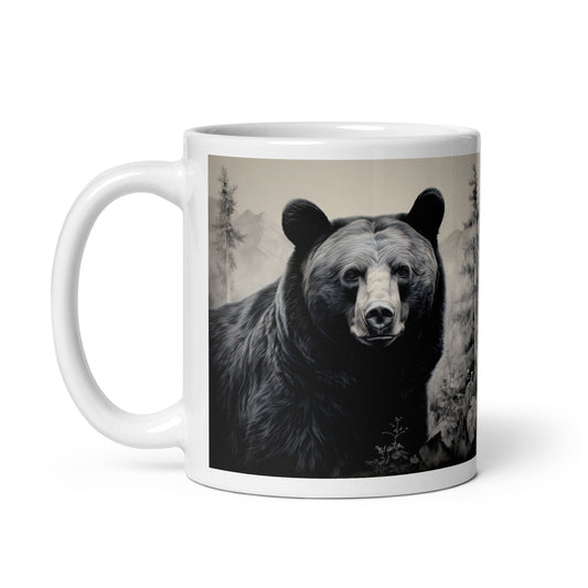 White glossy mug - Black Bear 1