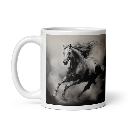 White glossy mug - Horse 1