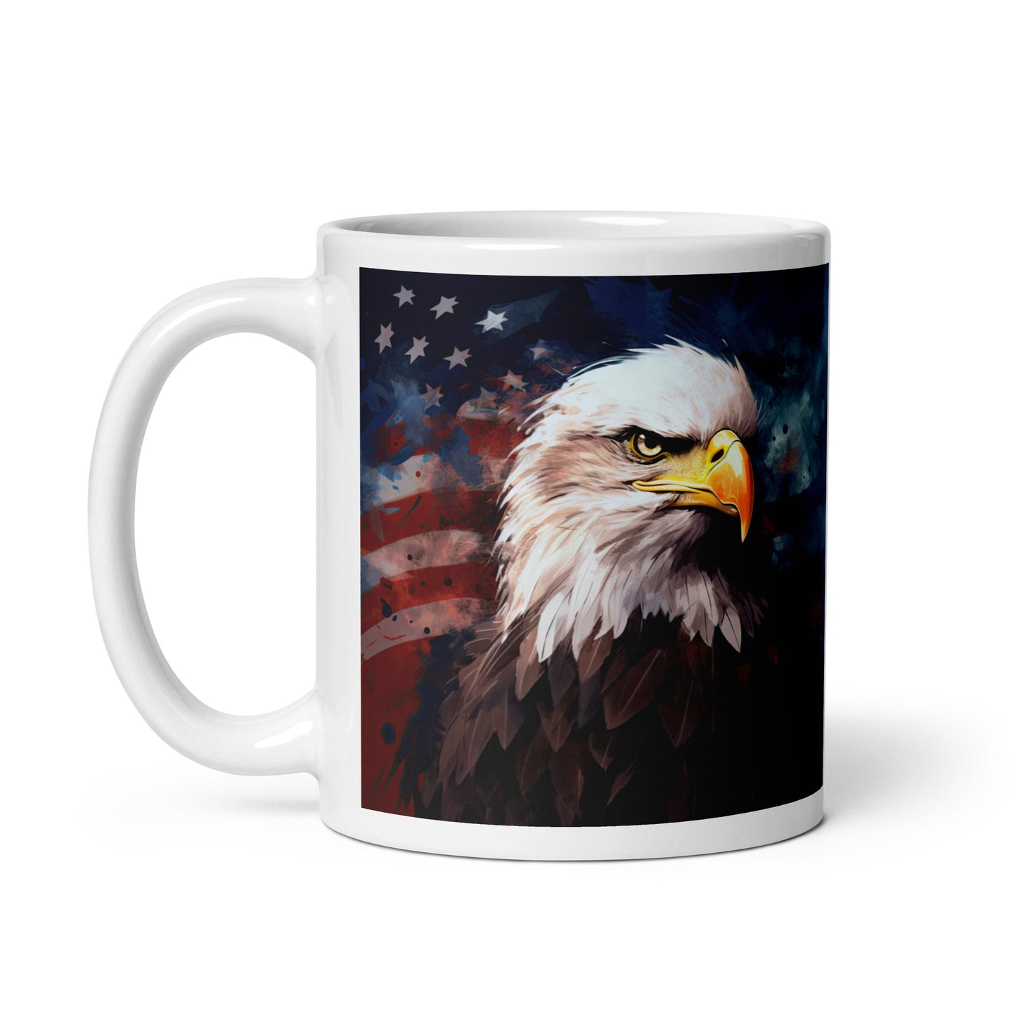 White glossy mug - Patriotic Eagle 1