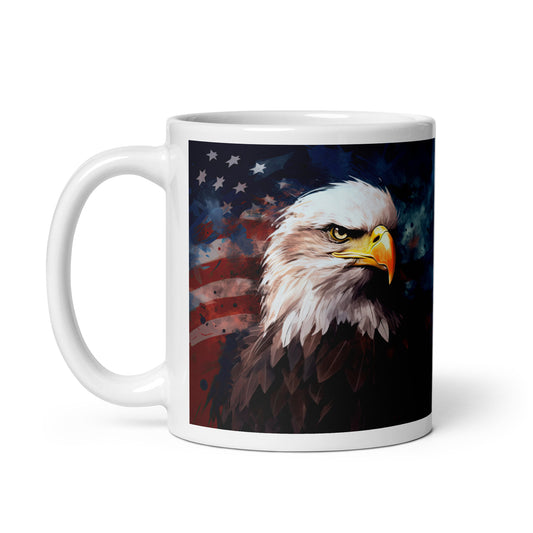 White glossy mug - Patriotic Eagle 1