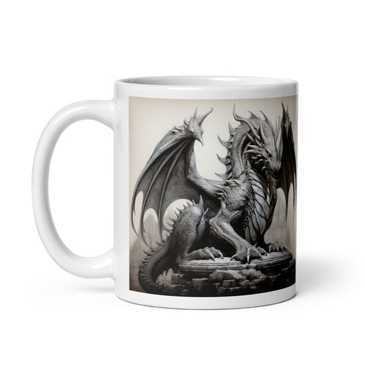 White glossy mug - Dragon 1