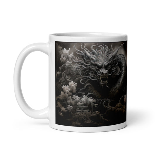 White glossy mug - Dragon 2